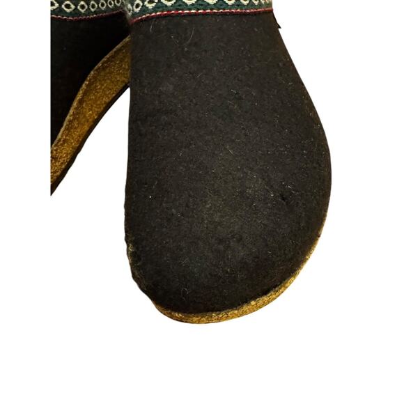 COPY - Haflinger Grizzly Clog Womens 40 Black Wool Slip On Slipper Mule Shoes - Picture 3 of 8